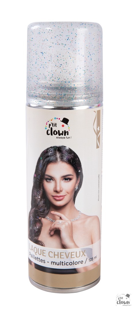 Spray laque cheveux à paillettes - multicolores - 125 ml - Festivitré