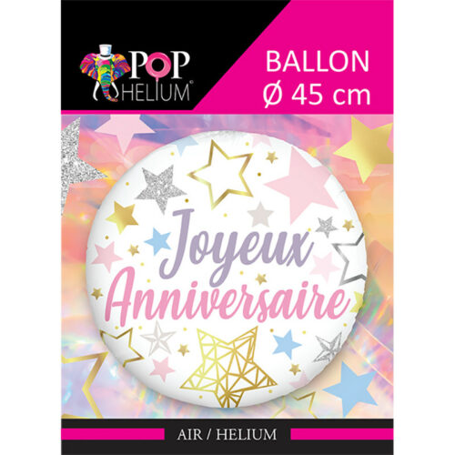 Festivitre Ballon Foil 45cm Joyeux Anniversaire Etoiles 1