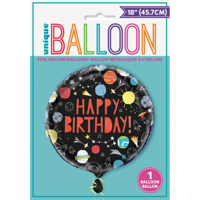 Festivitre Ballon Foil18 45cm Happy Birthday Outer Space 1