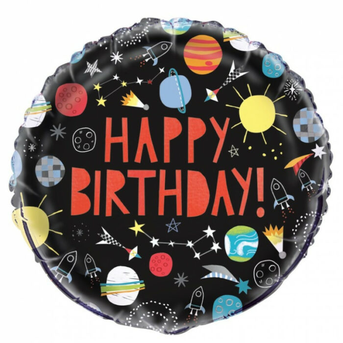 Festivitre Ballon Foil18 45cm Happy Birthday Outer Space