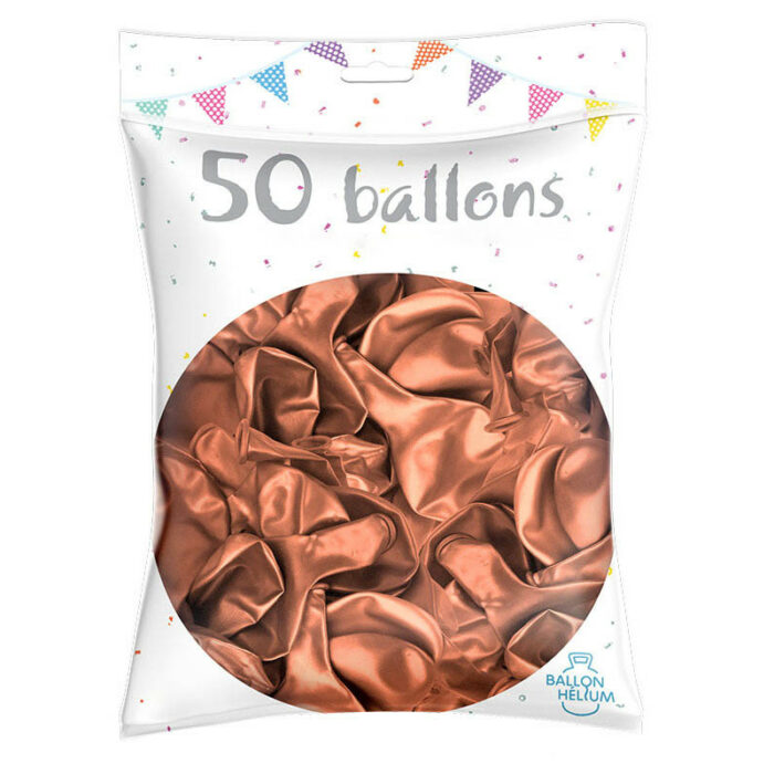 Festivitre 50 Ballons Latex Metal Nacre Rose Gold 30 Cm
