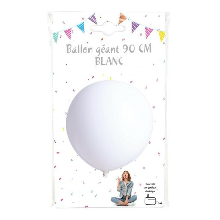 Festivitre Ballon Geant Uni 90cm Blanc 1