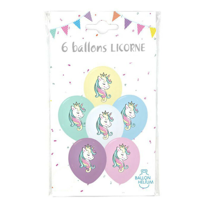 Festivitre 6 Ballons Latex Pastel Licorne 30 Cm 1