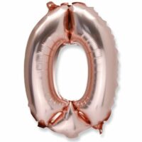 BALLON METAL ROSE GOLD CHIFFRE 0 – Image 2