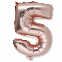 BALLON METAL ROSE GOLD CHIFFRE 5 – Image 2