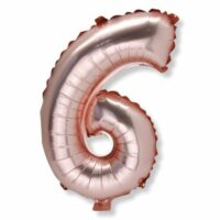 BALLON METAL ROSE GOLD CHIFFRE 6 – Image 2