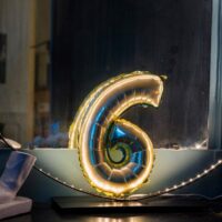 BALLON METAL OR CHIFFRE 6