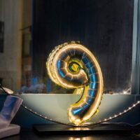 BALLON METAL OR CHIFFRE 9