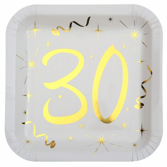 ASSIETTE BLANCHE 30 ANS OR PAR 10