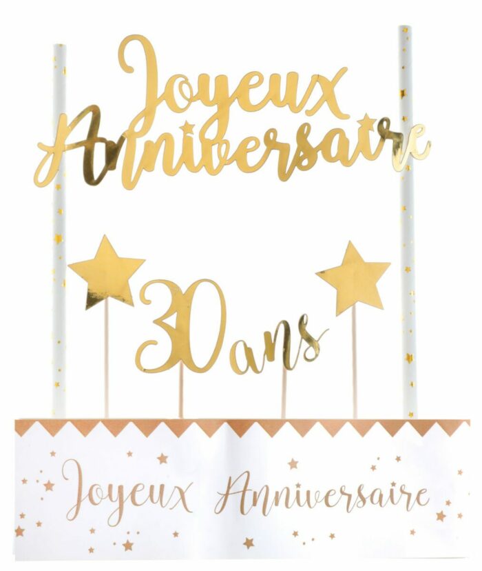 DECO GATEAU OR 30 ANS