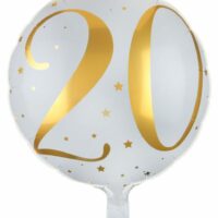 BALLON ALU BLANC 20 ANS