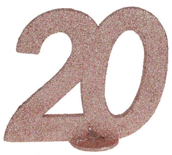 CHIFFRE ANNIVERSAIRE 20 PAILLETÉ ROSE GOLD