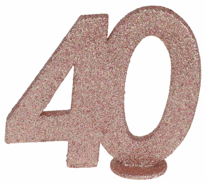 CHIFFRE ANNIVERSAIRE 40 PAILLETÉ ROSE GOLD