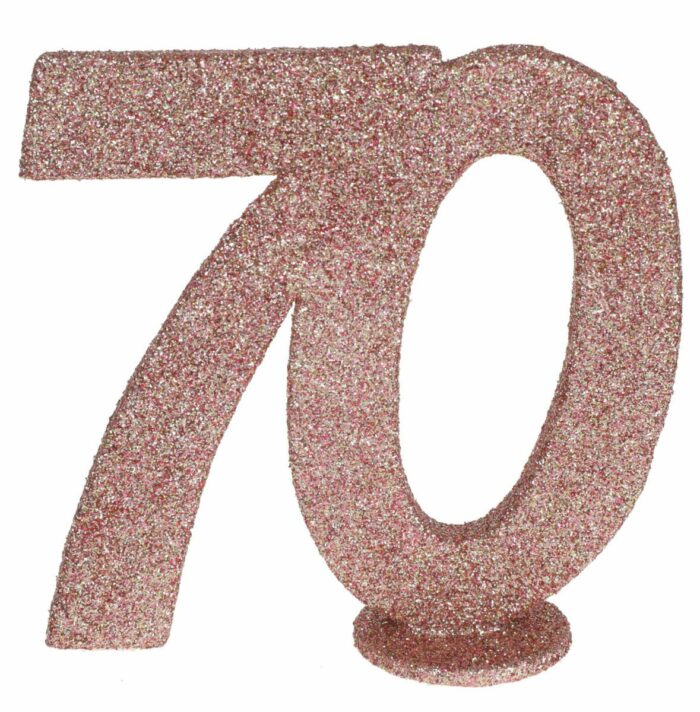 CHIFFRE ANNIVERSAIRE 70 PAILLETÉ ROSE GOLD