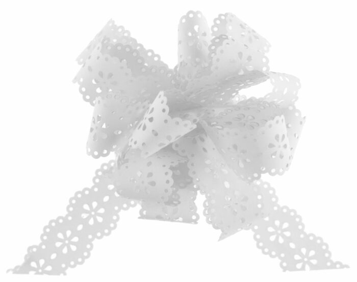 NOEUD AUTOMATIQUE FLEUR PAR 5 - BLANC – Image 2