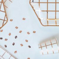 CONFETTIS METAL "60" ROSE GOLD 1 CM 17 GR