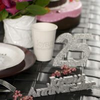 CHIFFRE ANNIVERSAIRE 80 PAILLETÉ ARGENT – Image 2