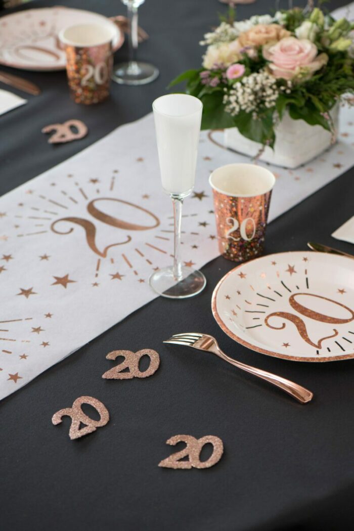 CONFETTIS PAILLETTES 20 ANS ROSE GOLD PAR 6