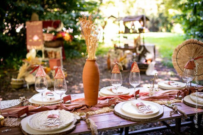 10 MARQUE PLACES BRINDILLES TERRACOTTA ET OR 9X5CM – Image 3