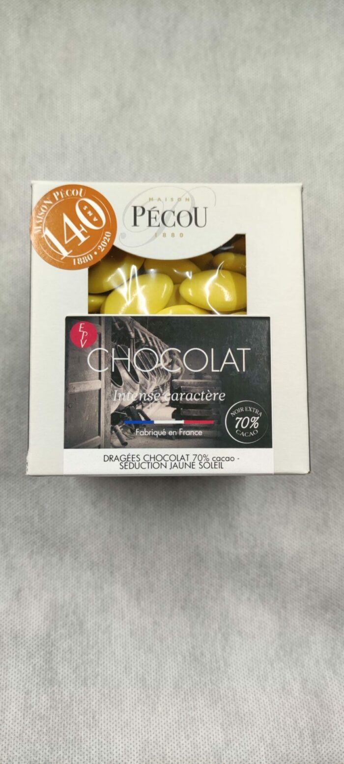 DRAGEES SEDUCTION AU CHOCOLAT - JAUNE SOLEIL - MAISON PECOU