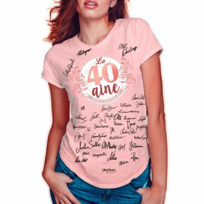 T-SHIRT ANNIVERSAIRE FEMME 40AINE – Image 2