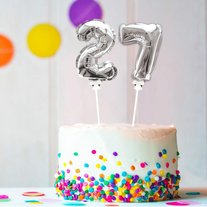 DECO GATEAU BALLON ARGENTE 7 – Image 2