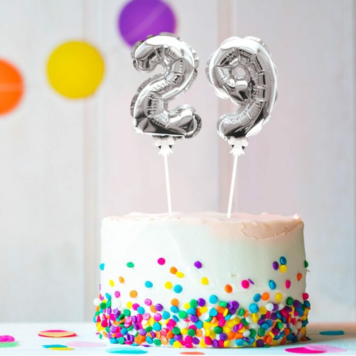 DECO GATEAU BALLON ARGENTE 9 – Image 2