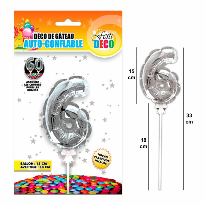 DECO GATEAU BALLON ARGENTE 6 – Image 3
