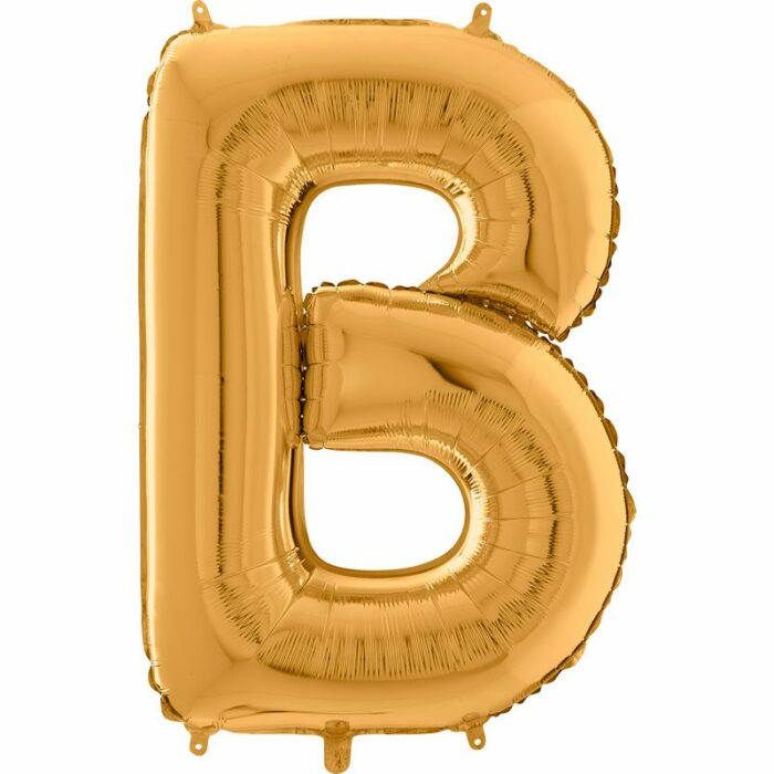 BALLON ALU LETTRE B COULEUR OR 26" (66CM)