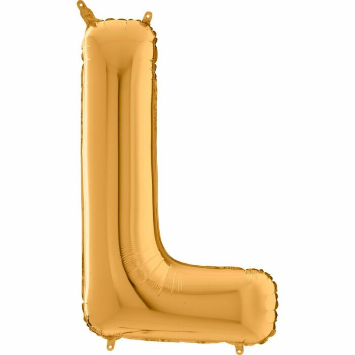 BALLON ALU LETTRE L COULEUR OR 26" (66CM)