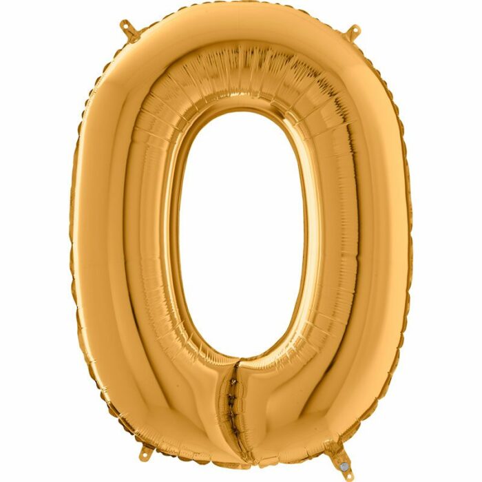 BALLON ALU LETTRE O COULEUR OR 26" (66CM)