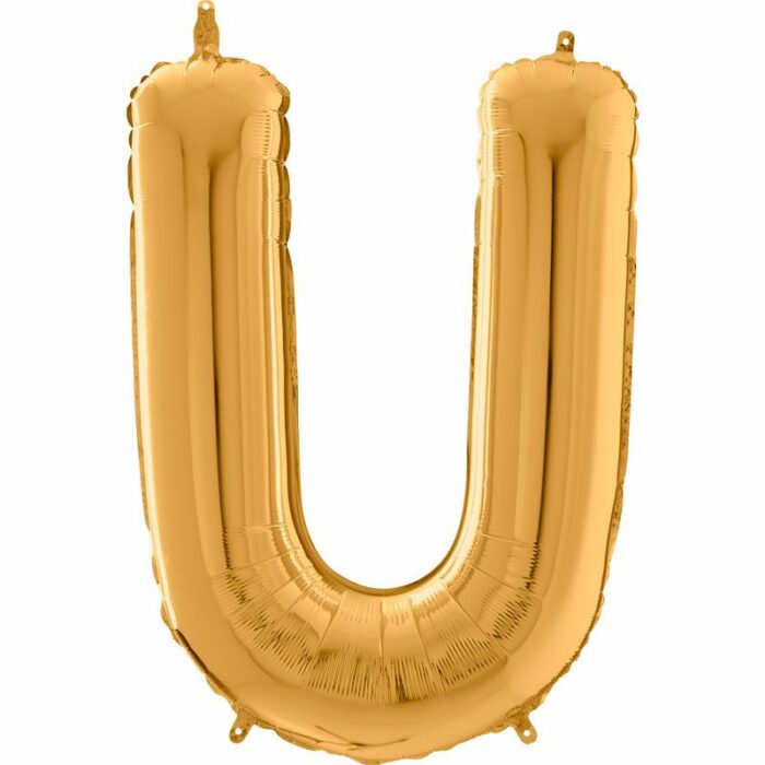 BALLON ALU LETTRE V COULEUR OR 26" (66CM) – Image 2