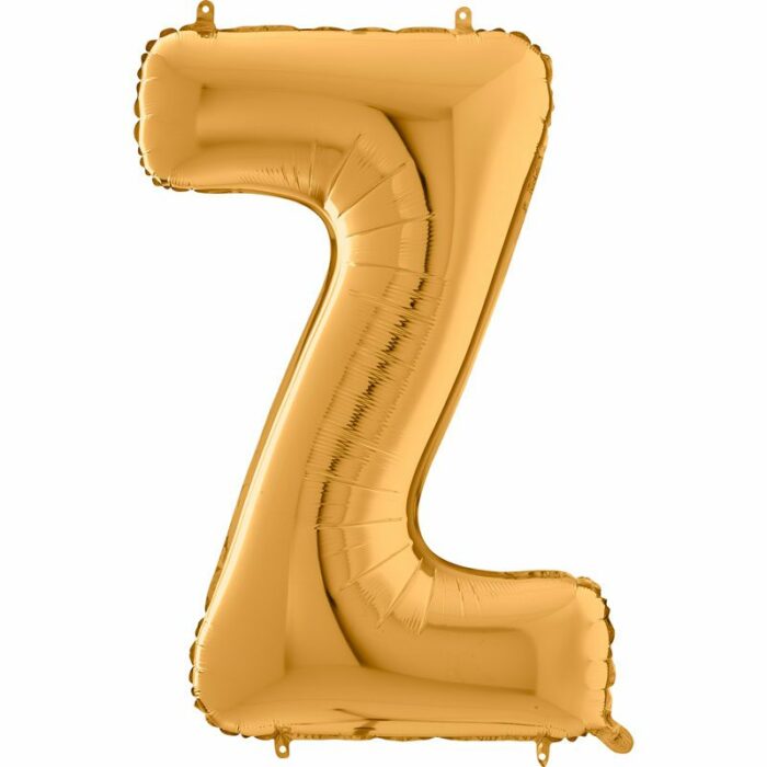 BALLON ALU LETTRE Z COULEUR OR 26" (66CM)