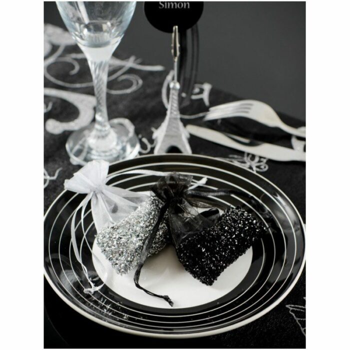 SACHET ORGANDI RESILLE NOIR