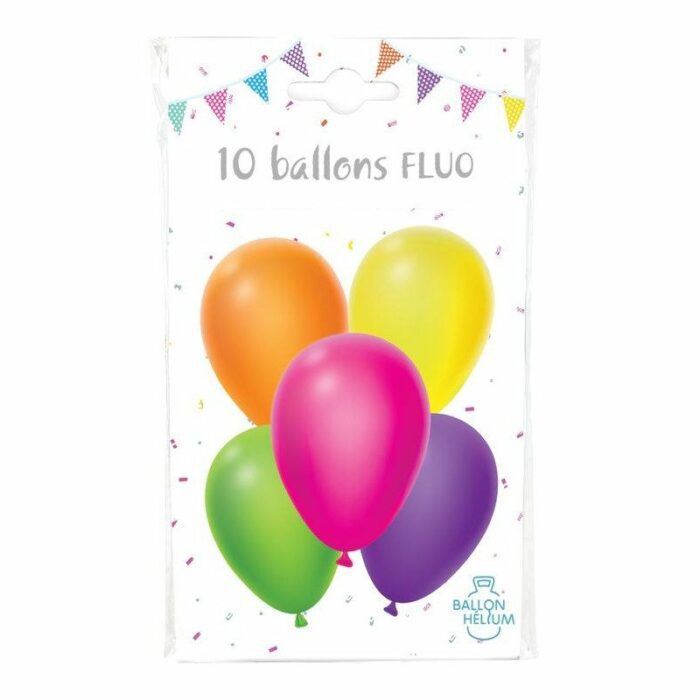 10 BALLONS LATEX FLUO 26CM