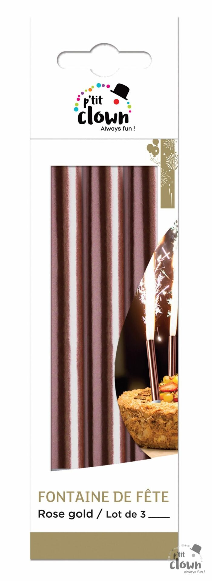 FONTAINE DE FETE - 12 CM - ROSE GOLD - PAR 3