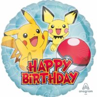 BALLON ALUMINIUM JOYEUX ANNIVERSAIRE POKEMON 17"