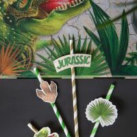8 PAILLES DINOSAURE JURASSIC