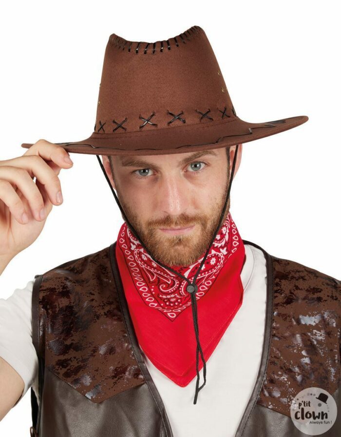 CHAPEAU STYLE NUBUCK COWBOY BUFFALO - MARRON