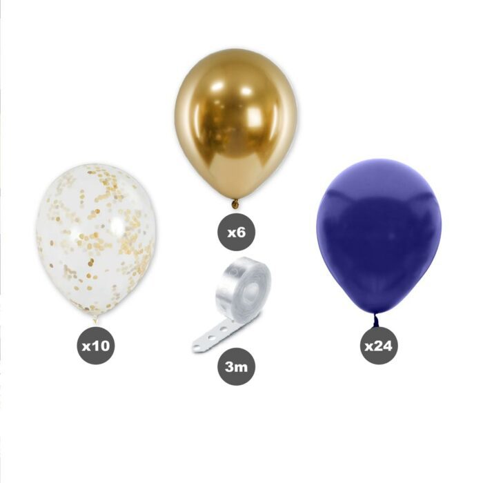 KIT ARCHE A BALLONS BLEU CONFETTIS PARTY – Image 3