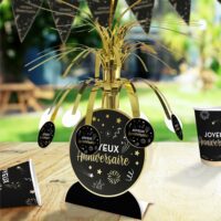 CENTRE DE TABLE JOYEUX ANNIVERSAIRE HAPPY PARTY