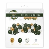 KIT ARCHE A BALLONS VERT ET OR JUNGLE PARTY – Image 3