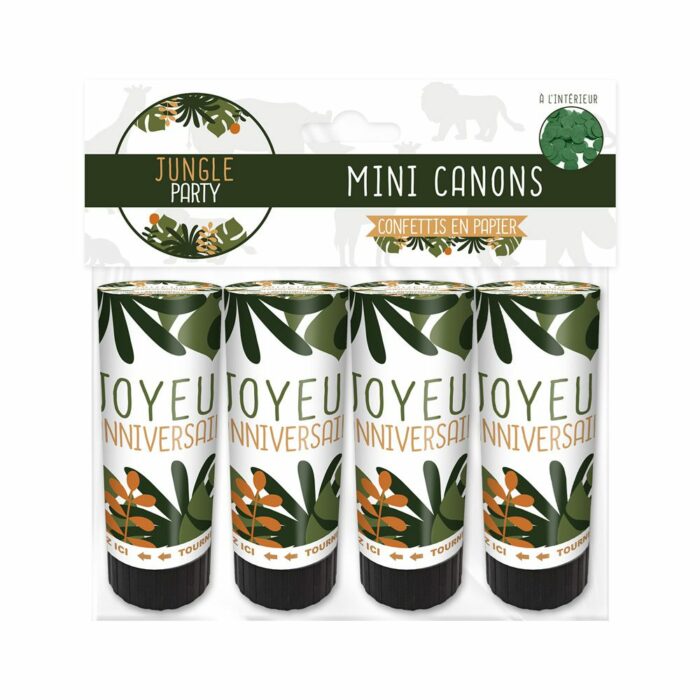 SACHET 4 MINI CANONS CONFETTIS JUNGLE PARTY – Image 3