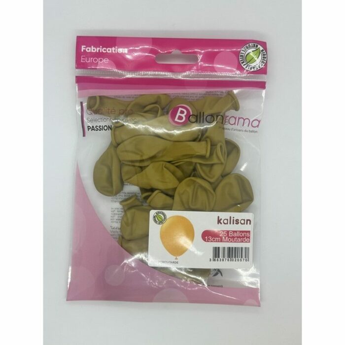 25 BALLONS MOUTARDE 13 CM – Image 2