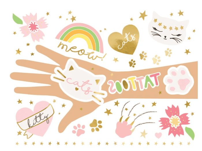 PLANCHE TATOUAGES TEMPORAIRES CHAT – Image 3