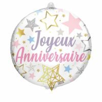 Ballon Foil 45cm Joyeux Anniversaire Etoiles A – Image 3