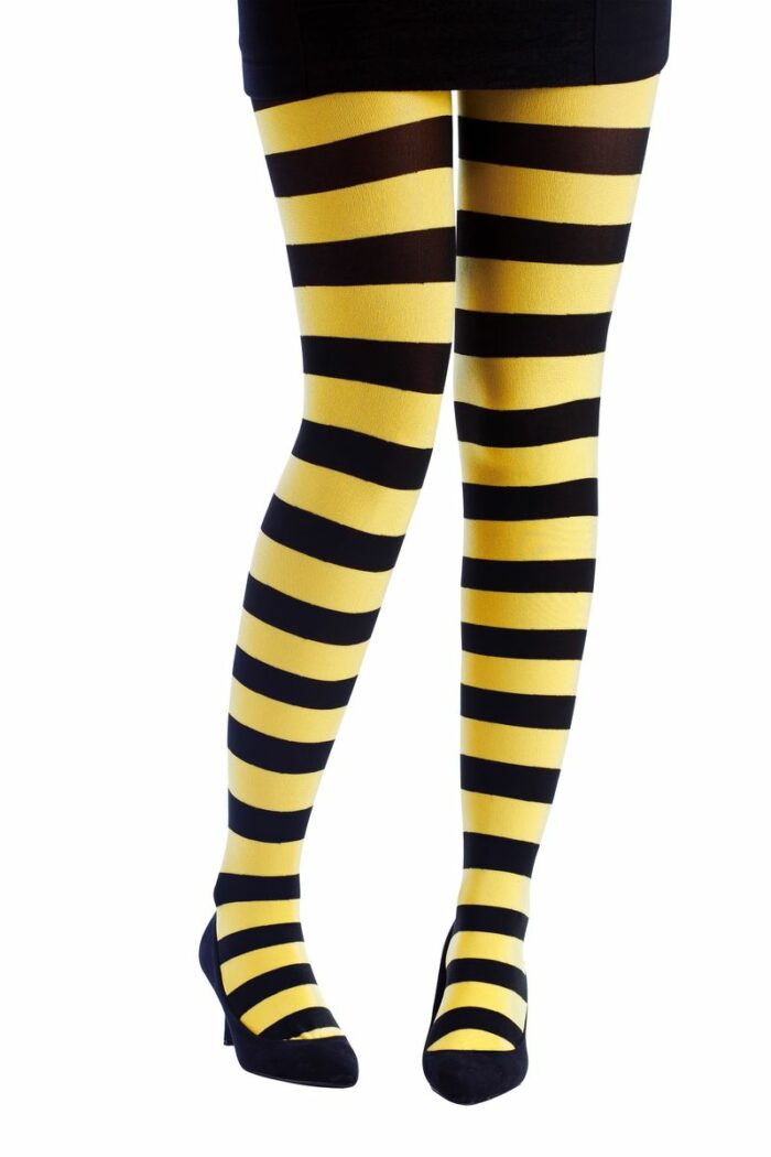 COLLANT OPAQUE NOIR ET JAUNE